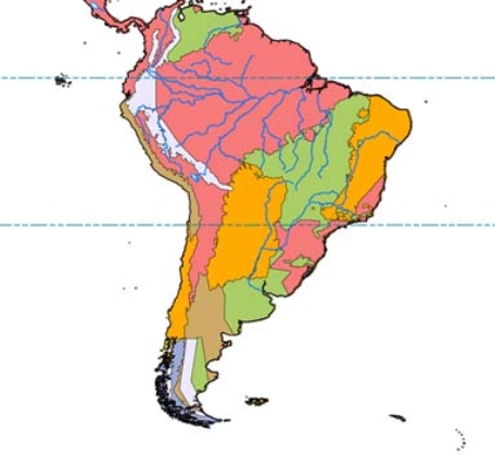 <strong>In the map below, orange represents </strong> A)subtropical scrub and woodland. B)desert. C)rain forest. D)grassland.