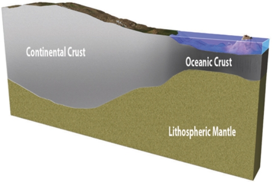 <strong>The leftmost block of wood is like a mountain range on Earth in that it </strong> A)is composed of less dense materials and is a thick block (crust)compared to other blocks (land areas on Earth). B)is composed of more dense materials and is a thick block (crust)compared to other blocks (land areas on Earth). C)is over a part of the Earth where the mantle is unusually thin. D)is underlain by ocean.