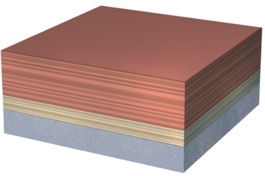 Which of the four sedimentary layers in this figure is the oldest?  