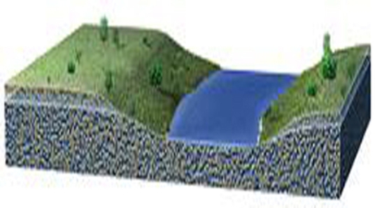 <strong>How would this stream interact with groundwater? </strong> A) Groundwater would flow into the stream, adding water. B) The stream would lose water as water in the stream flows sideways and up. C) The groundwater and stream water would not interact. D) The stream will only contain water if it is raining at that time.
