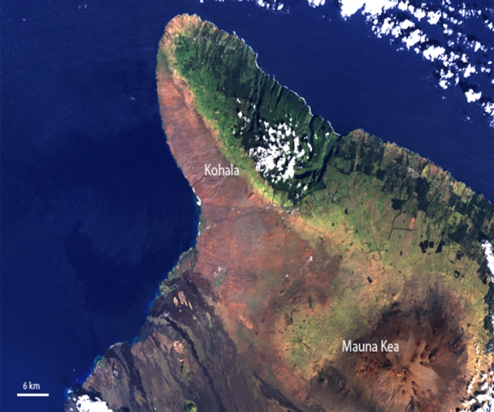 <strong>What is the predominant wind direction that results in the rain shadow observed in this picture from one of the Hawaiian Islands?  </strong> A)southwest B)southeast C)northwest D)northeast <div style=padding-top: 35px> 