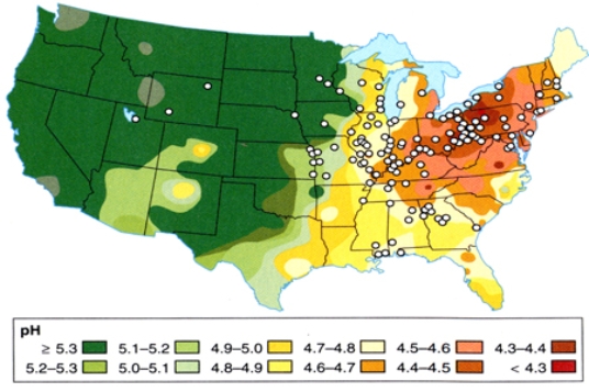 <strong>In comparing the distribution of acid rain and ozone pollution    </strong> A)California suffers from the high levels of ozone pollution but not highest levels of acid rain. B)the Gulf Coast suffers from the highest levels of ozone pollution and the highest levels of acid rain. C)the East Coast has the lowest levels of ozone pollution and acid rain. <div style=padding-top: 35px> 