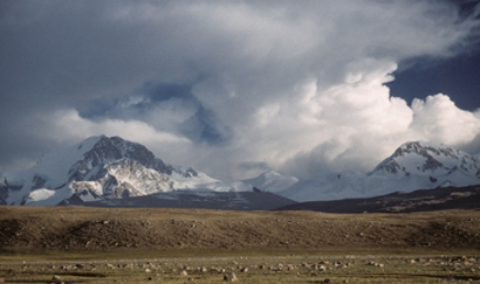 In this image from Tibet, water is expressed in a visible form through