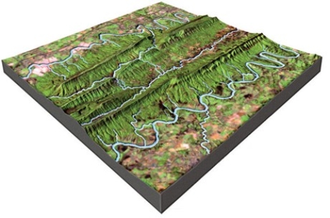 <strong>What is the mostly likely setting for this drainage pattern? </strong> A)The rocks have a relatively equal resistance to erosion. B)Drainages have followed a series of fractures that branch off of one another. C)The area has folded or faulted rocks with different resistances to erosion. D)A volcano once existed here but has been partly eroded away.