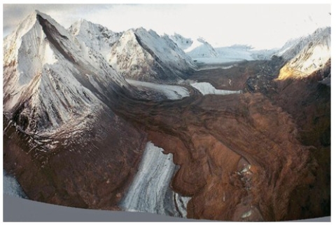 <strong>What type of slope failure is depicted in this photograph? </strong> A)Creep B)Debris avalanche C)Permafrost D)None of these are correct.