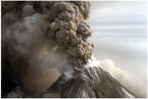 <strong>What type of eruption is shown in this photograph? </strong> A)Lava flow B)Lava dome C)Lava fountain D)Pyroclastic column E)Pyroclastic flow