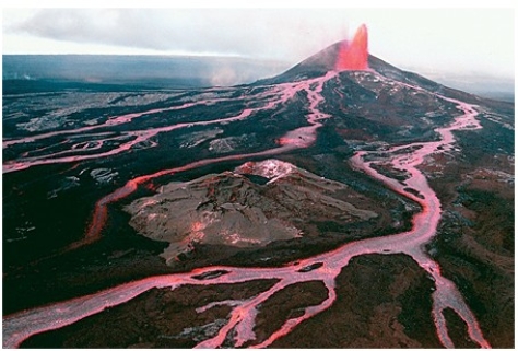 <strong>Shield volcanoes are built up primarily by relatively </strong> A)nonexplosive outpourings of lava. B)explosive ash-forming eruptions. C)high-viscosity dome-forming eruptions.