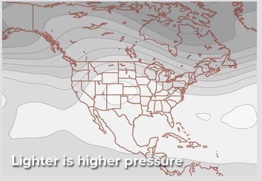 <strong>The 500 mb pressure patterns displayed would bring ________ to Texas and the High Plains. </strong> A)zonal flow that neither suppresses nor supports storms B)a trough of low pressure,supporting storm formation, C)zonal flow,supporting storm formation, D)a ridge of high pressure,suppressing storm formation,