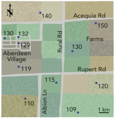 This map shows elevations of the water table beneath an area.The water table slopes toward the:
