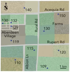 This map shows elevations of the water table beneath an area.Which of the following maps is the correct contour map for the water table elevations shown?
