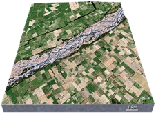 <strong>What type of stream is shown in this figure? </strong> A)meandering stream B)braided stream C)a stream whose main channel has high sinuosity D)an esker