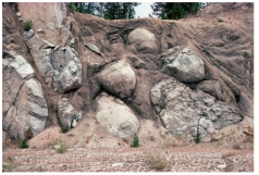 <strong>Why does weathering of granite bedrock produce rounded shapes? </strong> A)the rounded shapes are pillows formed at depth in the granitic magma B)weathering removes corners and edges,as in spheroidal weathering C)burrowing animals eat away parts of the granite D)roots rub against the edges of the granite