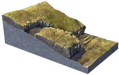 <strong>What type of slope failure is shown in this figure? </strong> A)debris avalanche B)creep C)rock slide D)debris flow E)rock fall