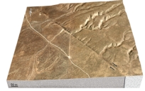 <strong>Which feature might indicate that this area has relatively recent earthquakes? </strong> A)a change in topography across the structure B)the presence of a fault scarp C)the bends in streams D)the steam channels on the right side that no longer continue onto the left side E)all of these