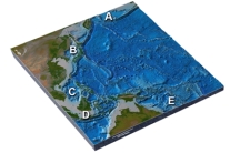 <strong>Which of the following letters marks the Bering Sea and Aleutian Islands off Alaska? </strong> A)A B)B C)C D)D E)E