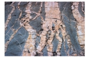 <strong>This photograph shows light-colored granite and darker diorite (both igneous rocks).Which of the following statements is true? </strong> A)the light-colored unit is younger because granite is more continental than diorite B)the diorite is older because its weathered surfaces are darker C)the granite is younger because it crosscuts the diorite D)all of these