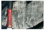 <strong>What type of metamorphic feature is shown in this photograph? </strong> A)anticline B)syncline C)monocline D)lineation