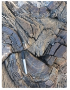 This hard rock contains sand-sized grains of quartz.Fractures cut across,not around the sand grains.What is the correct name for this rock?  