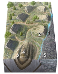 Which of the following choices best describes the inclination of the axial surface of the fold in the following image?