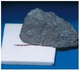 <strong>What mineral is characterized by a reddish streak,as shown in this photograph? </strong> A)quartz B)feldspar C)calcite D)hematite E)magnetite