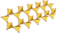 <strong>What type of cleavage would be exhibited by a mineral that has this arrangement of silicon tetrahedron? </strong> A)one direction of cleavage B)two perpendicular directions of cleavage C)two nonperpendicular directions of cleavage D)the mineral factures instead of cleaves