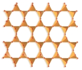 <strong>What type of cleavage would be exhibited by a mineral that has this arrangement of silicon tetrahedron? </strong> A)one direction of cleavage B)two perpendicular directions of cleavage C)two nonperpendicular directions of cleavage D)the mineral factures instead of cleaves
