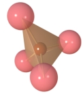 <strong>What type of atom is represented by the small brown sphere in the center of this silica tetrahedron? </strong> A)aluminum B)silicon C)iron D)chlorine E)sulfur