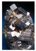 <strong>The mineral shown in this photograph is a sulfide mineral and commonly forms cube-shaped crystals.What mineral is it? </strong> A)pyrite B)hematite C)dolomite D)gypsum E)halite