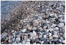 <strong>What type of rock would the materials shown in this photograph produce? </strong> A)sedimentary B)igneous C)metamorphic D)hydrothermal