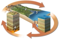 <strong>Which of the following best indicates a location where sediment is deposited but not eroded?  </strong> A) location 1 B) location 2 C) location 3 D) location 4 <div style=padding-top: 35px> 