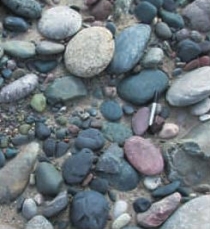 <strong>What sort of environment would possibly deposit sediment like that seen in the image? </strong> A) river channels B) floodplain C) steep mountain slope D) cliff face