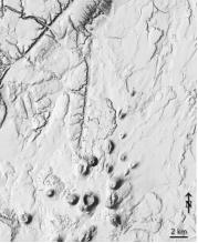 <strong>What type of map is shown here? </strong> A) shaded-relief map B) topographic map with contours C) satellite image D) geologic map