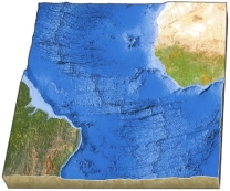 <strong>On this map of the south Atlantic, why is the mid-ocean ridge in the center of the ocean? </strong> A) Subduction is consuming seafloor beneath both adjacent continents. B) Seafloor is added to both sides during seafloor spreading. C) Subduction has occurred under one and then another of the adjacent continents. D) Seafloor spreading has stopped in this area.