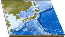 <strong>In this figure of Japan, what do the offshore trenches indicate? </strong> A) continental rifting B) a rift in a mid-ocean ridge formed by seafloor spreading C) a rift in a mid-ocean ridge formed by transform faulting D) subduction of oceanic crust
