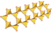 <strong>What type of silicate minerals is shown from this arrangement of silicon tetrahedron?  </strong> A) independent tetrahedra B) single chains C) double chains D) sheets E) frameworks <div style=padding-top: 35px> 