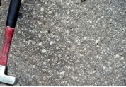 <strong>Which of the following rock photographs depicts an igneous rock that trapped gas?</strong> A) B) C) D)