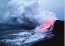 <strong>When lava flows reach the ocean, they: </strong> A) solidify and add land to an island B) explode and produce layers of ash C) form tubes and continue flowing down to the deepest seafloor
