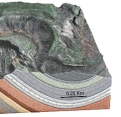 <strong>What type of structure is shown in this figure? </strong> A) thrust fault B) anticline C) syncline D) monocline E) dome