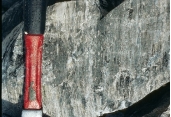 <strong>What type of metamorphic feature is shown in this photograph? </strong> A) anticline B) syncline C) monocline D) lineation