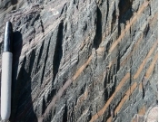 This rock is not shiny and has a well-developed cleavage that cuts across bedding. What is the correct name for this rock?  