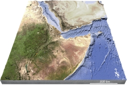 <strong>Which of the following happened to form the features in this region? </strong> A) formation of a continental hot spot B) continental rifting C) seafloor spreading D) volcanism that produced new land E) all of these