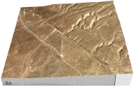 <strong>Which feature might indicate that this area has relatively recent earthquakes? </strong> A) a change in topography across the structure B) the presence of a fault scarp C) the bends in streams D) the steam channels on the right side that no longer continue onto the left side E) all of these
