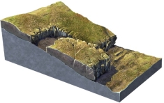 <strong>What type of slope failure is shown in this figure? </strong> A) debris avalanche B) creep C) rock slide D) debris flow E) rock fall