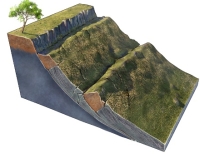 <strong>What type of slope failure is shown in this figure? </strong> A) rotational slide B) creep C) rock avalanche D) debris flow E) rock fall