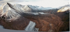 <strong>What type of slope failure is depicted in this photograph? </strong> A) creep B) rock fall C) debris avalanche D) permafrost