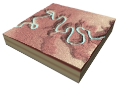 How did the entrenched meanders shown in this figure form?