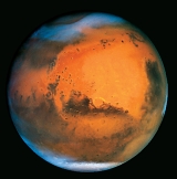 <strong>This planet has bedrock, reddish dust, and ice caps. What planetary body is it?  </strong> A) Mars B) Venus C) Earth's moon D) Mercury E) Neptune <div style=padding-top: 35px> 