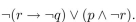 Write the truth table for the proposition