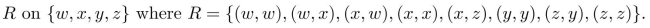 In questions find the matrix that represents the given relation. Use elements in the order given to determine rows and columns of the matrix.