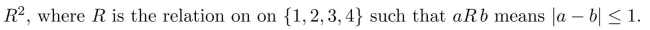 In questions find the matrix that represents the given relation. Use elements in the order given to determine rows and columns of the matrix.